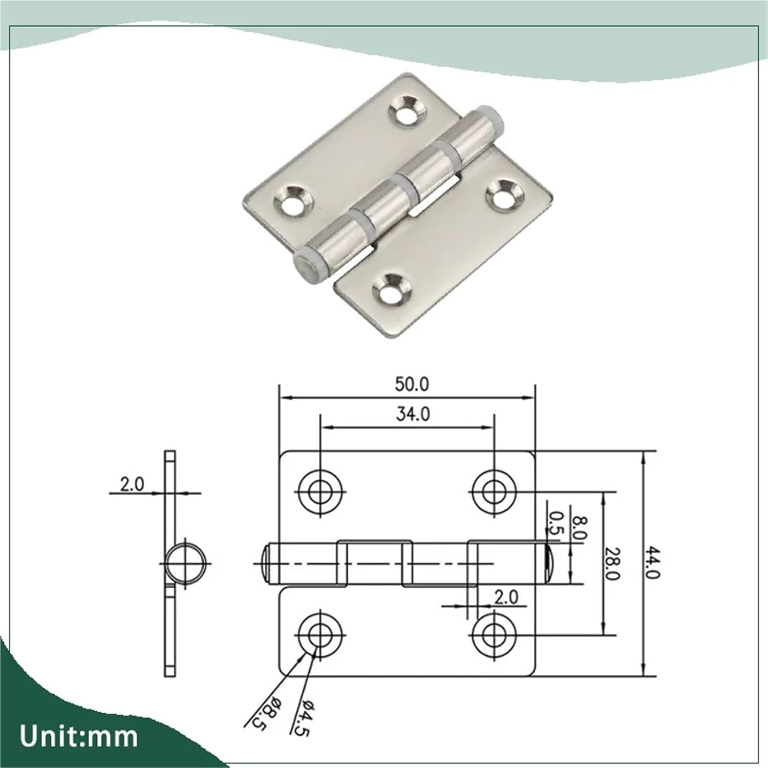 Distribution Cabinet Industrial 304 Stainless Steel Solid with Rubber Pad Buffer Silent Hinge 1Pcs