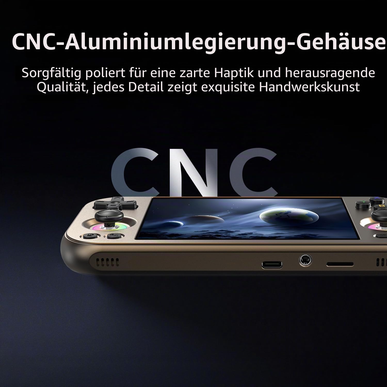 Anbernic RG477M Retro-Handheld-Spielekonsole, Aluminiumlegierung, CNC, Android 14-System, 11,9 cm (4,7 Zoll), LTPS-Touchscreen, Dimensity 8300, Prozessor, unterstützt WiFi 6E, Bluetooth 5.3, 8 + 128