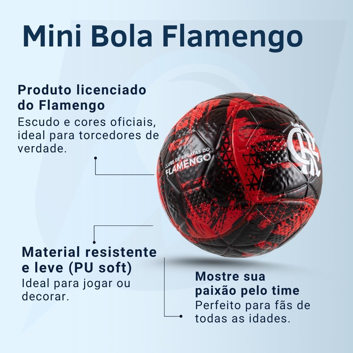 Mini Bola de Futebol Infantil Flamengo Produto Oficial Licenciado Original Resistente Leve Macia Impermeável Colada Campo Society Futsal Jogo Treino Menino Menina Mini Bola de Futebol Infantil Flamengo Produto Oficial Licenciado Original Resistente Leve Macia Impermeável Colada Campo Society Futsal Jogo Treino Menino Menina