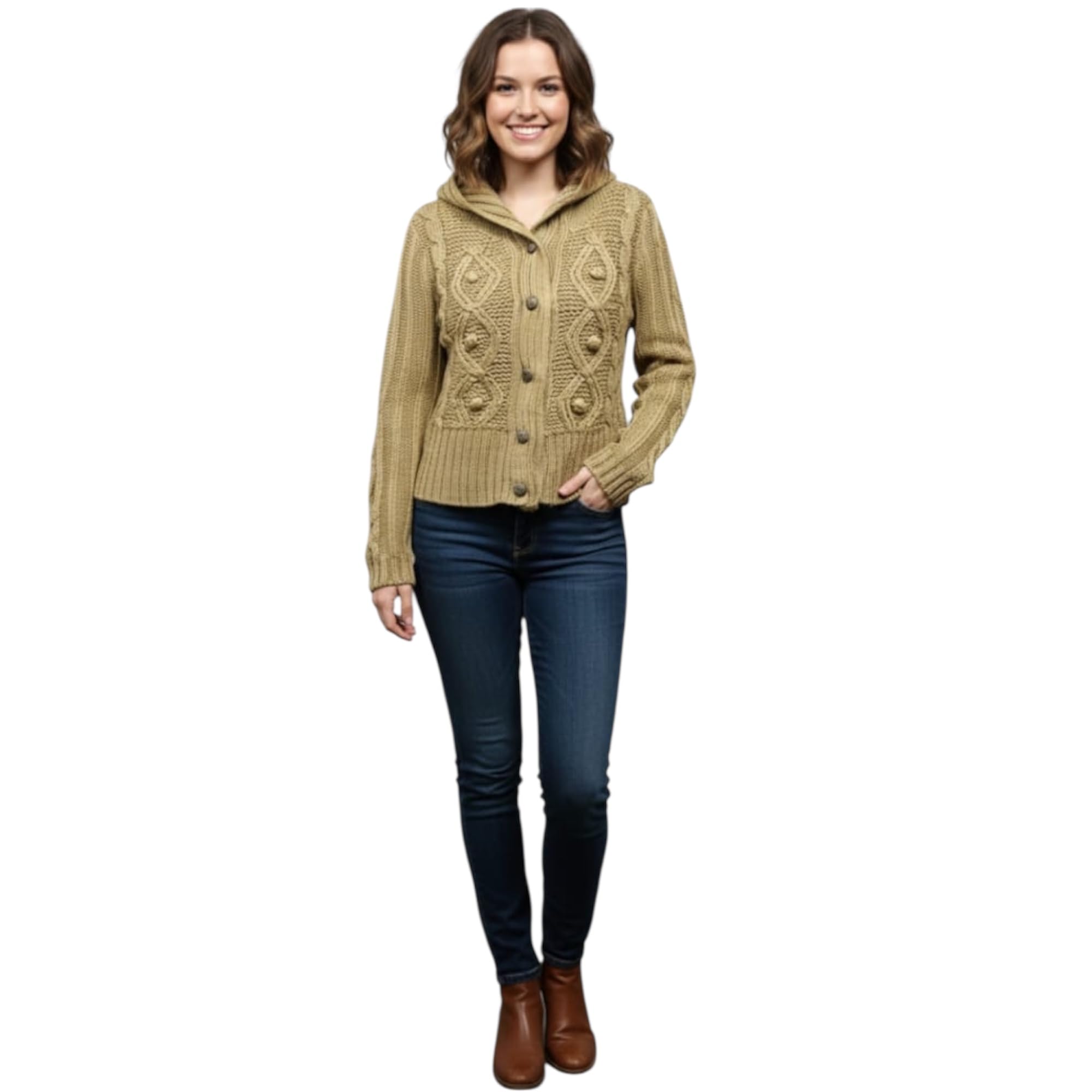 Womens Premium Winter Knit Cardigan Jacket Single Piece Boutique Outerwear Full Sleeve Exclusive One of One Limited Availability-image-46