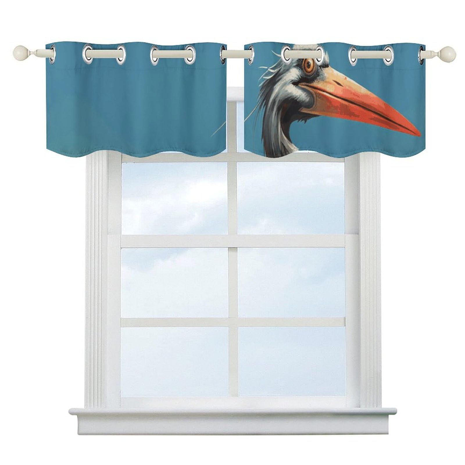Rideau occultant plage 132x45 cm lot de 2 pour cuisine