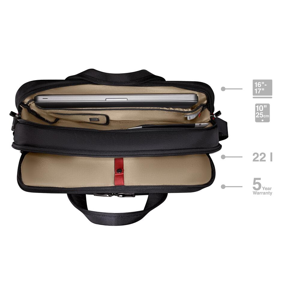 WENGER Meteor Funda para ordenador portátil 17 pulgadas, compartimento para tablet, negro