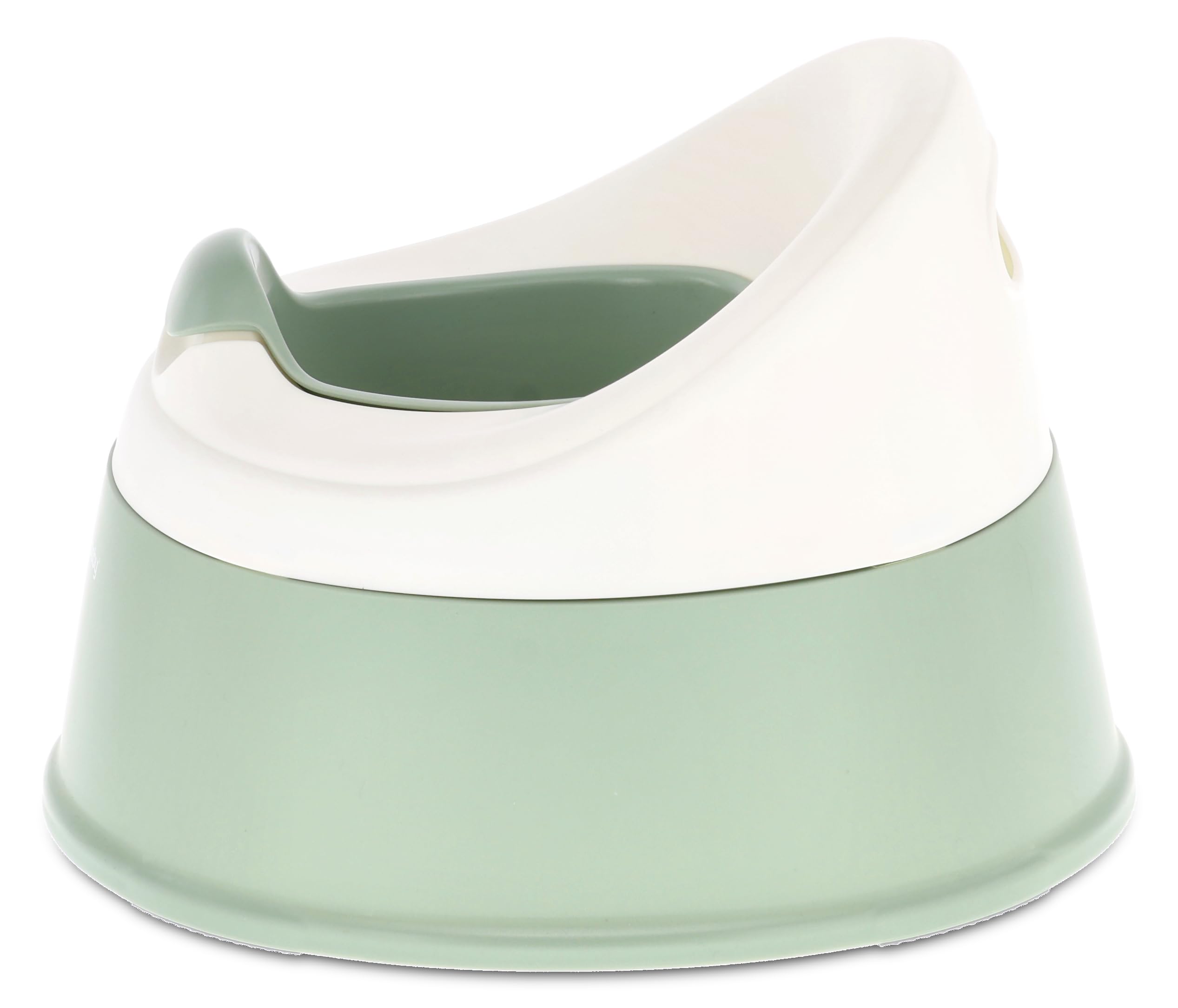 sun baby Nocnik dla dzieci 18-36 miesięcy NESTPOT, antypoślizgowe nóżki, ergonomiczne oparcie, wyjmowany wkład, tworzywo sztuczne, do 15 kg - Zielony-Biały