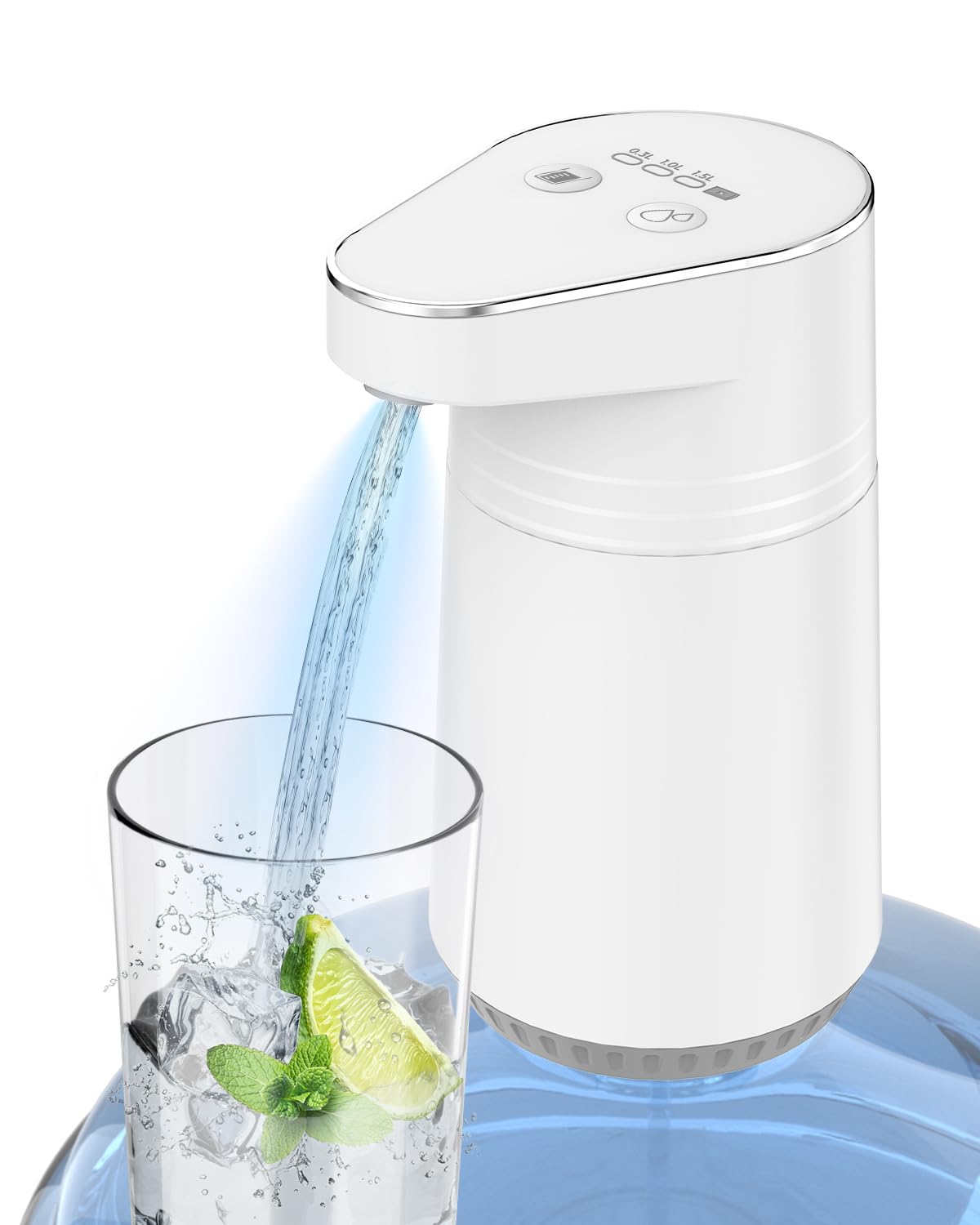 Automatic Water Dispenser Pump for 20 Litre Bottle, Foldable Two-Tube Water Outlet, 1200Mah Battery USB Rechargeable Electric Water Can Dispenser for Home Office