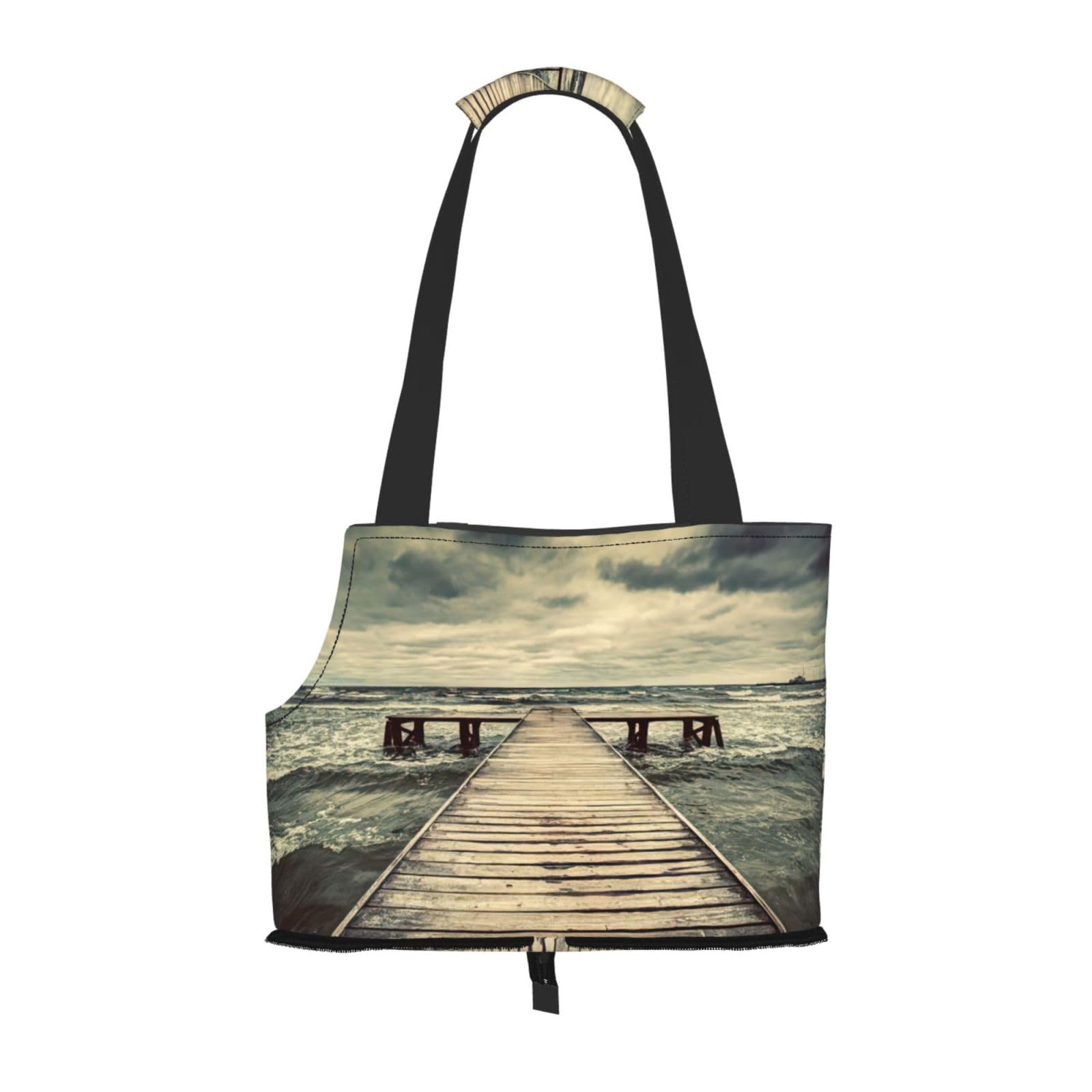 Sac de transport pour petits chiens et chats motif Coastal Pier voyage