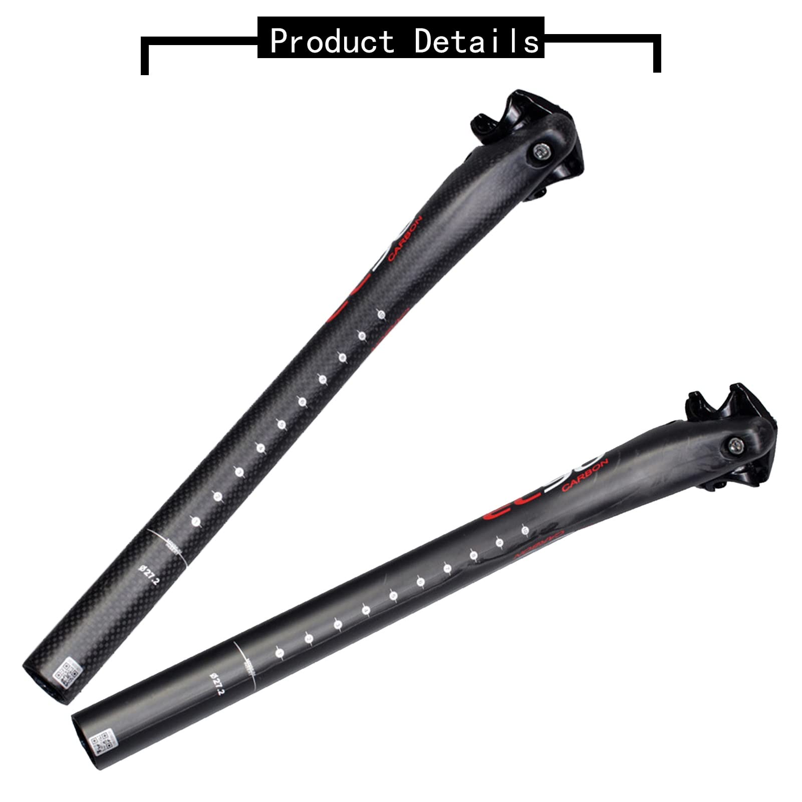 CARBONENMY T800 Tige De Selle Ultraléger 160G 400Mm 27,2 31,6 Mm VTT Route 3K