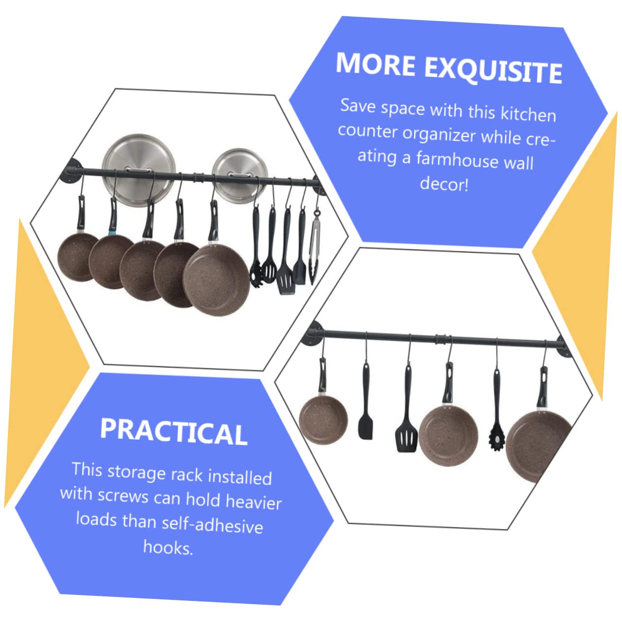 Rejilla Para Tapas De Ollas De Hierro Soporte Colgante Para Utensilios De Cocina Estante De Pared Para Ollas Para Cocina