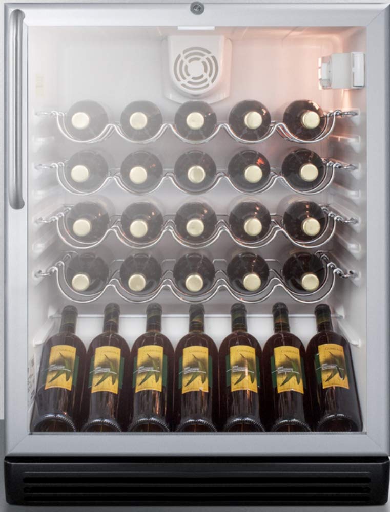 Summit Swc6gblcssada Wine Chiller Beverage Refrigerator, Glass/Stainless Steel on Fridge.com - View 3
