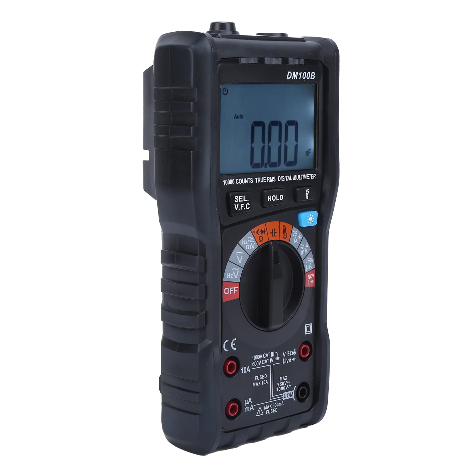 Gonetre Digitalmultimeter DM100B, 10.000 Zählungen, Hohe Genauigkeit mit NCV und Brennfest
