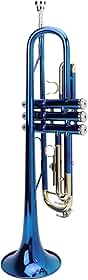Trompete Padrão Bb, Instrumento de Trompete de Estudante, Cor Azul, Cobre, Chaves Douradas, Trompete para Iniciantes para Performance e Prática