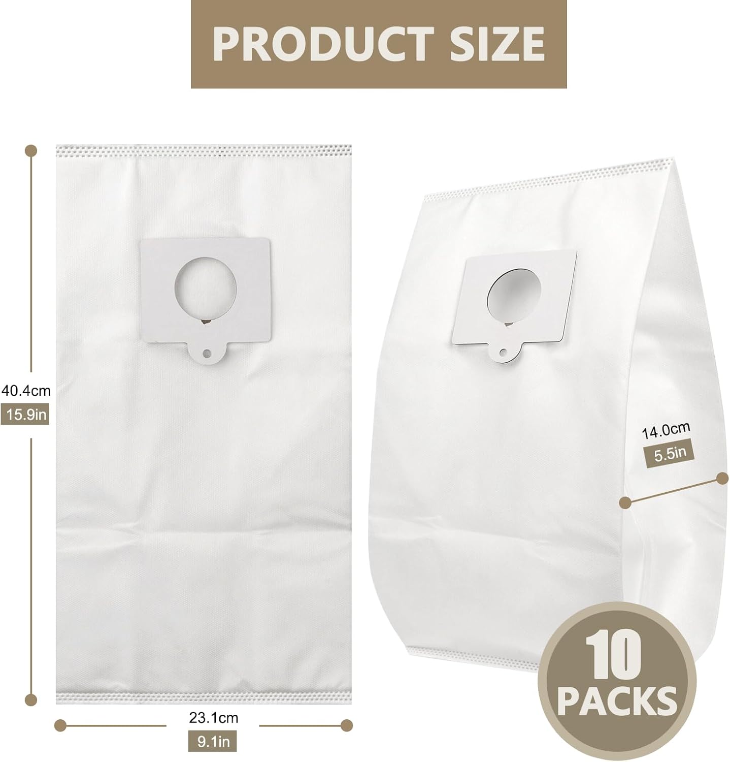 Condition photo showing New/Like New for 10 Pack 53292 Type Q/C HEPA Canister Vacuum Bags,Replacement Cloth Vacuum Bags Fit for Kenmore 5055,50557,50558,20-53292,53291,200/400/600 series