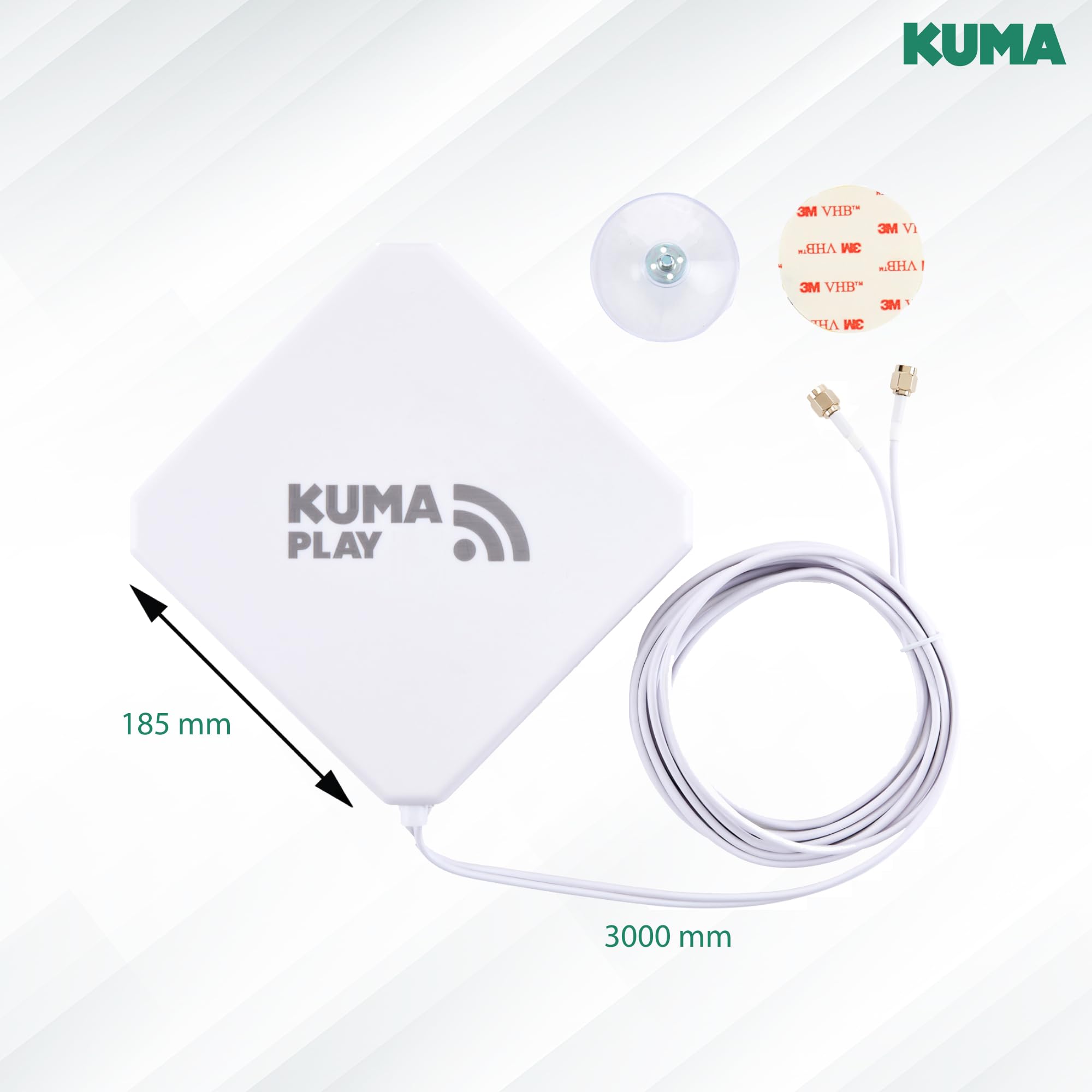 KUMA Play 5G Antenna External for CPE Router Modem Gateway Mobile Cell Hotspot - 2x2 High Gain MiMo Cellular LTE 4G Antenna Indoor for Home Office Cafe - T-Mobile AT&T Verizon & More - SMA Connectors