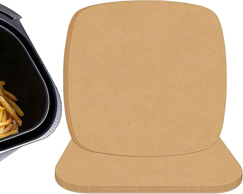 Forros para freidora de aire, hojas de papel pergamino desechables, forro de papel de hornear sin blanquear de 8 pulgadas para asar a la parrilla,