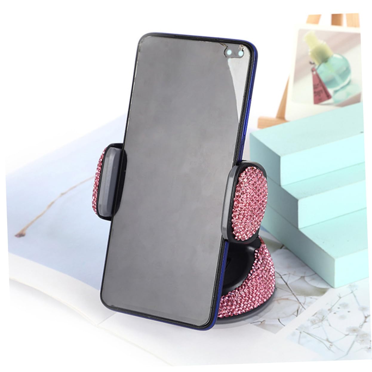 5 Pezzi Supporto Smartphone Auto con Strass Regolabile per e Bocchette d Design Compatto e per Distrazioni Facile da Installare