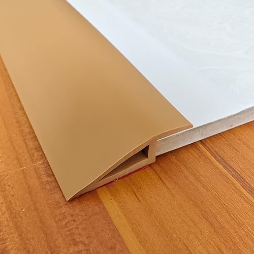 Miniatura 4 de ZEYUE Reductor de bordes de 6.56 pies, tira de transición de umbral de borde recto, vinilo de borde de madera dura, protector de borde de rampa de