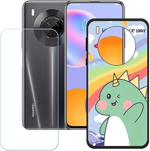 TTJ Funda de TPU para Huawei Y9A + HD Vidrio Templado, Carcasa de Silicona Carcasa Protectora de Carcasa Trasera - 9 Dureza Protector de Pantalla