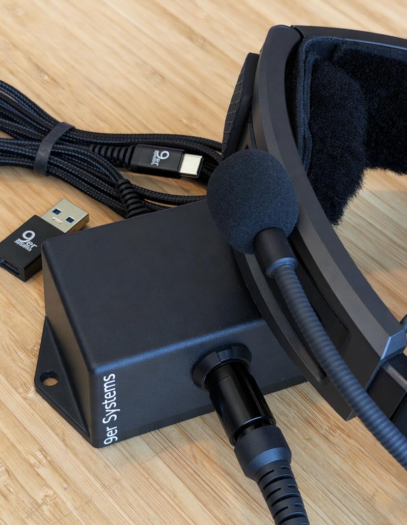Zestaw słuchawkowy lotniczy na adapter USB (6-pinowy Lemo)