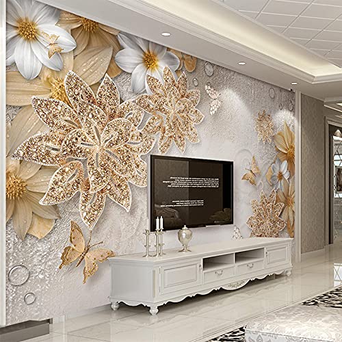 XTSWallpaper Papel Pintado Mural Autoadhesivo 3D 140X70Cm Moda Flores Escultura Efecto 3D Pegatinas De Pared Autoadhesivo Pvc Impermeable Papel Tapiz Mural Decoración De Pared Arte