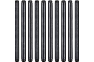 10-Pack 1/2" x 10" Black Industrial Steel Nipples for Steampunk Projects