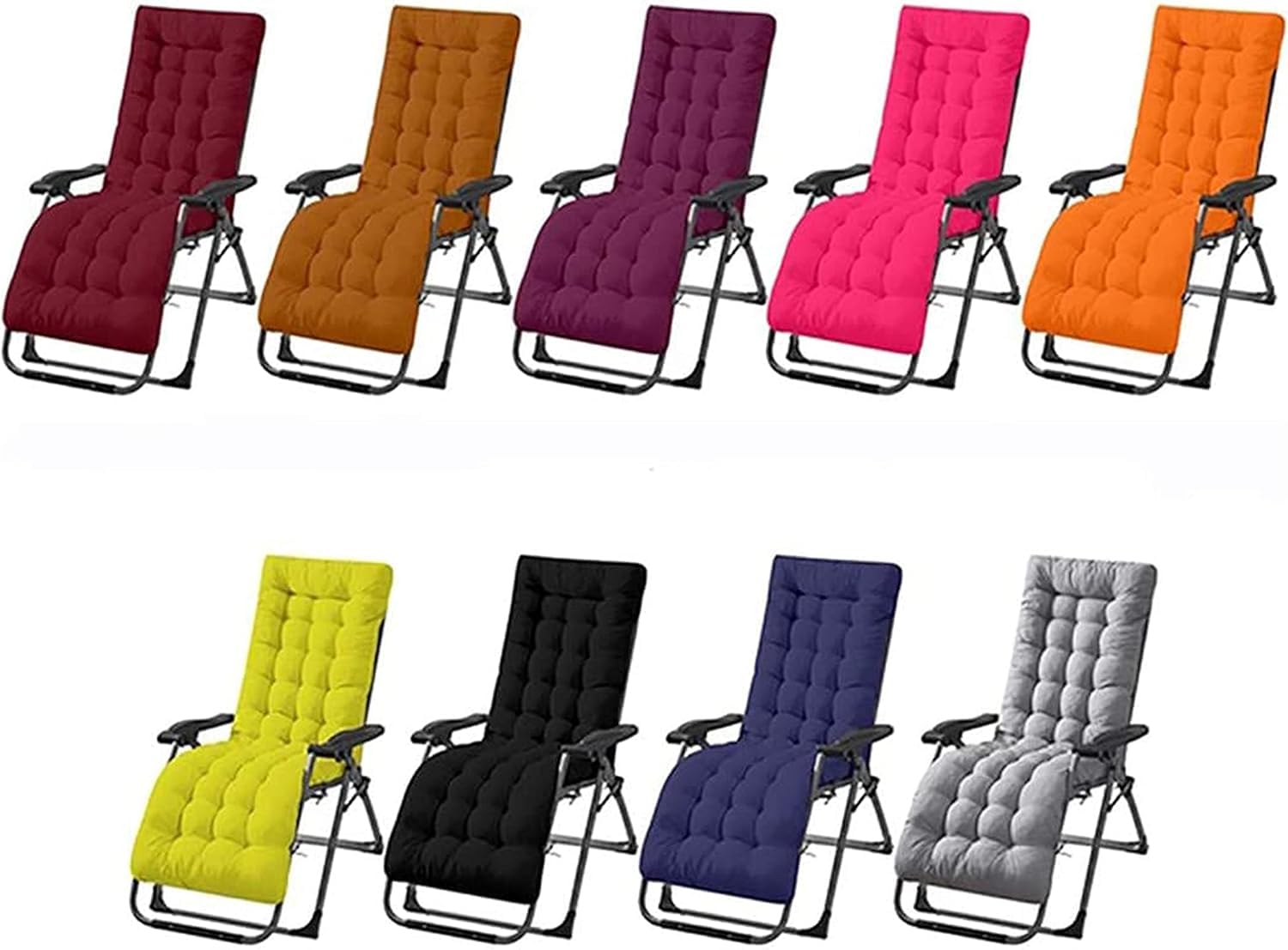 Xing Cuscino per Sedia a Dondolo con Schienale Alto, Ricambio per Lettino Prendisole da Giardino, Patio, Lounge, Cuscino Reclinabile, Arancione, Imbottitura in Cotone Perlato