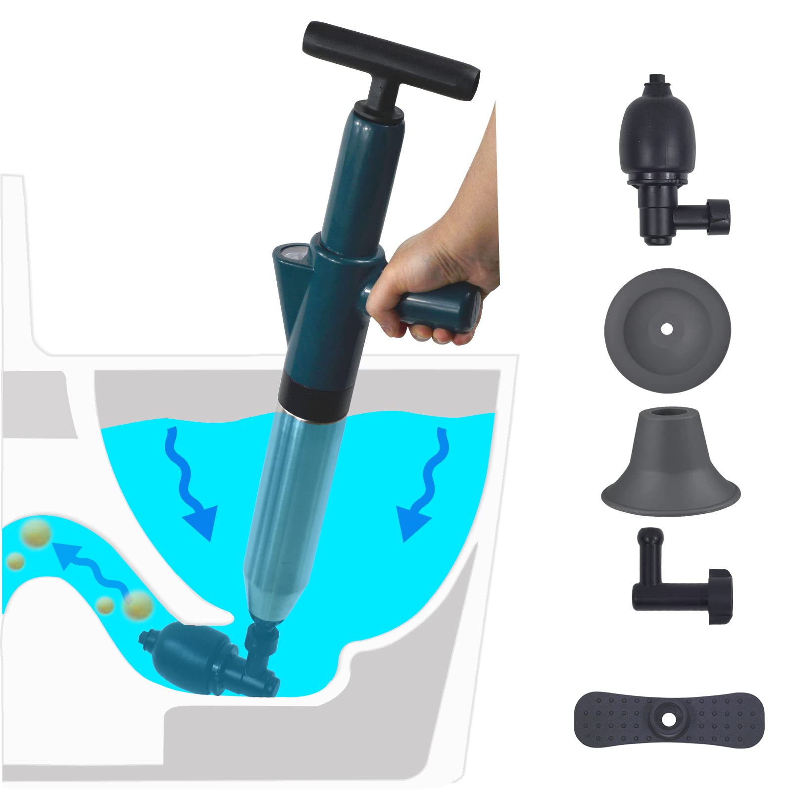 OLAZOL High-Pressure Air Drain Blaster – Manual Toilet Plunger For Sinks, Bathrooms, & Tough Clogs - View #4