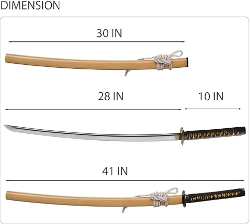 Miniatura 2 de Katana de acero de Damasco forjada a mano Aleación de zinc Tsuba Vaina de madera Coleccionable Obra de Arte