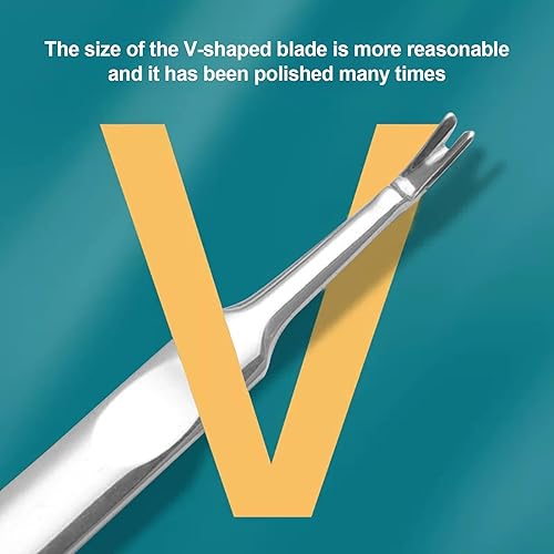 Miniatura 5 de OLIREXD Empujador profesional de cutículas de acero inoxidable, removedor de uñas muertas de piel muerta, limpiador de tijeras, cortador de
