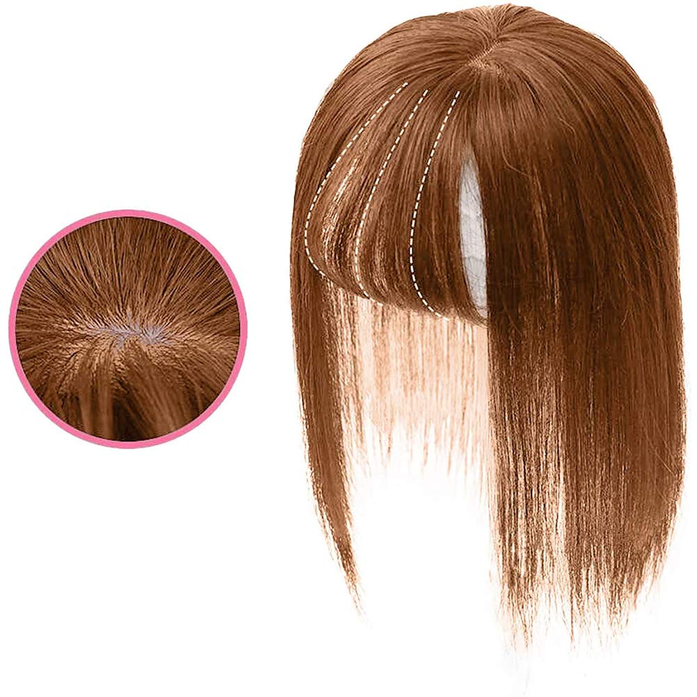 ZHOUJIE Topper per Capelli Umani con Base in Seta, per Diradamento delle Donne