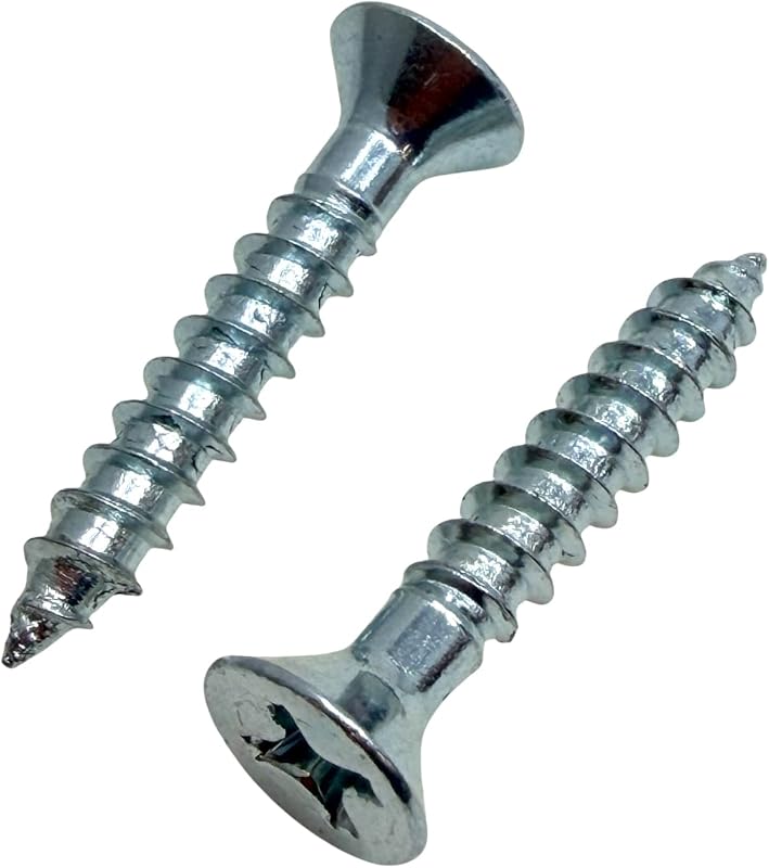 Everbilt Flat Head Phillips Drive Wood Screws #8 x 1 in Zinc, Pack of 15 pcs