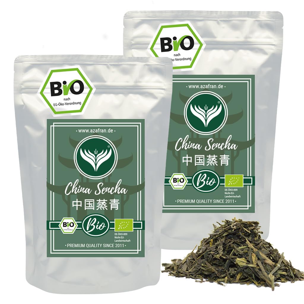 Azafran BIO China Sencha Grüntee lose geschnitten, Original chinesischer Grüner Tee, China Green Tea 1kg