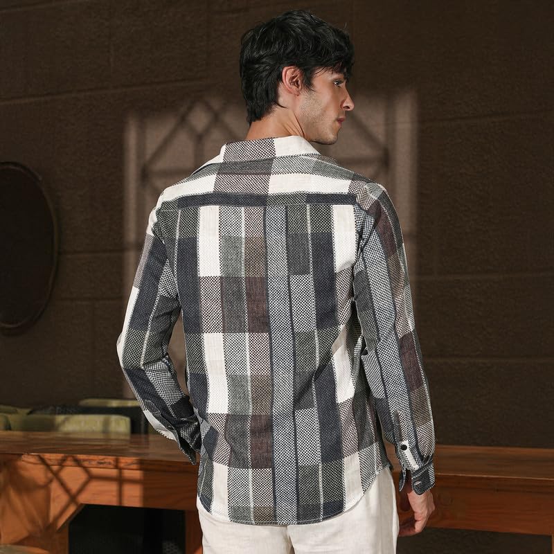 Image of CAHOOT Men's Oversized Shirt Casual Wear | Lapel Collar | Long Sleeve | Button Closure | Oversized Shirt Crafted with Comfort Fit for Everyday Wear