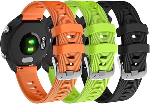 Miniatura 41 de NotoCity for Garmin Forerunner 645 Band, 245 Band, 20mm Replacement Strap Soft Silicone for Vivoactive 3 Negro -,Fucsia,Verde