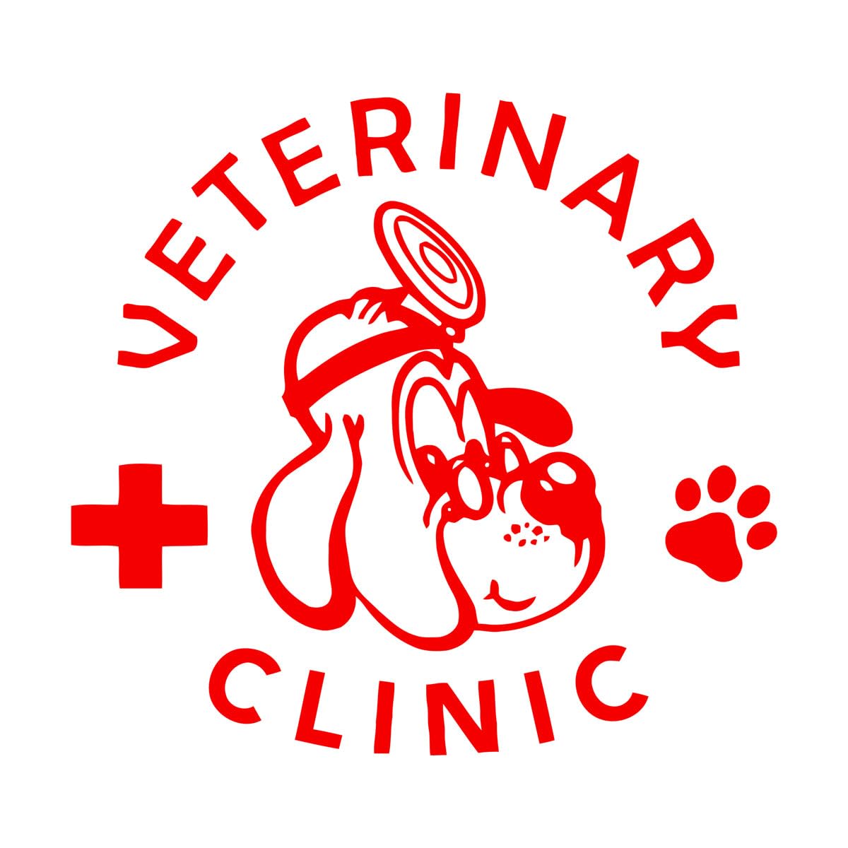 Pet Clinic Veterinary Clinic Perfect Pet Hospital Fine Carving Stickers 54x57.8cm Self Adhesive Large red — image 1