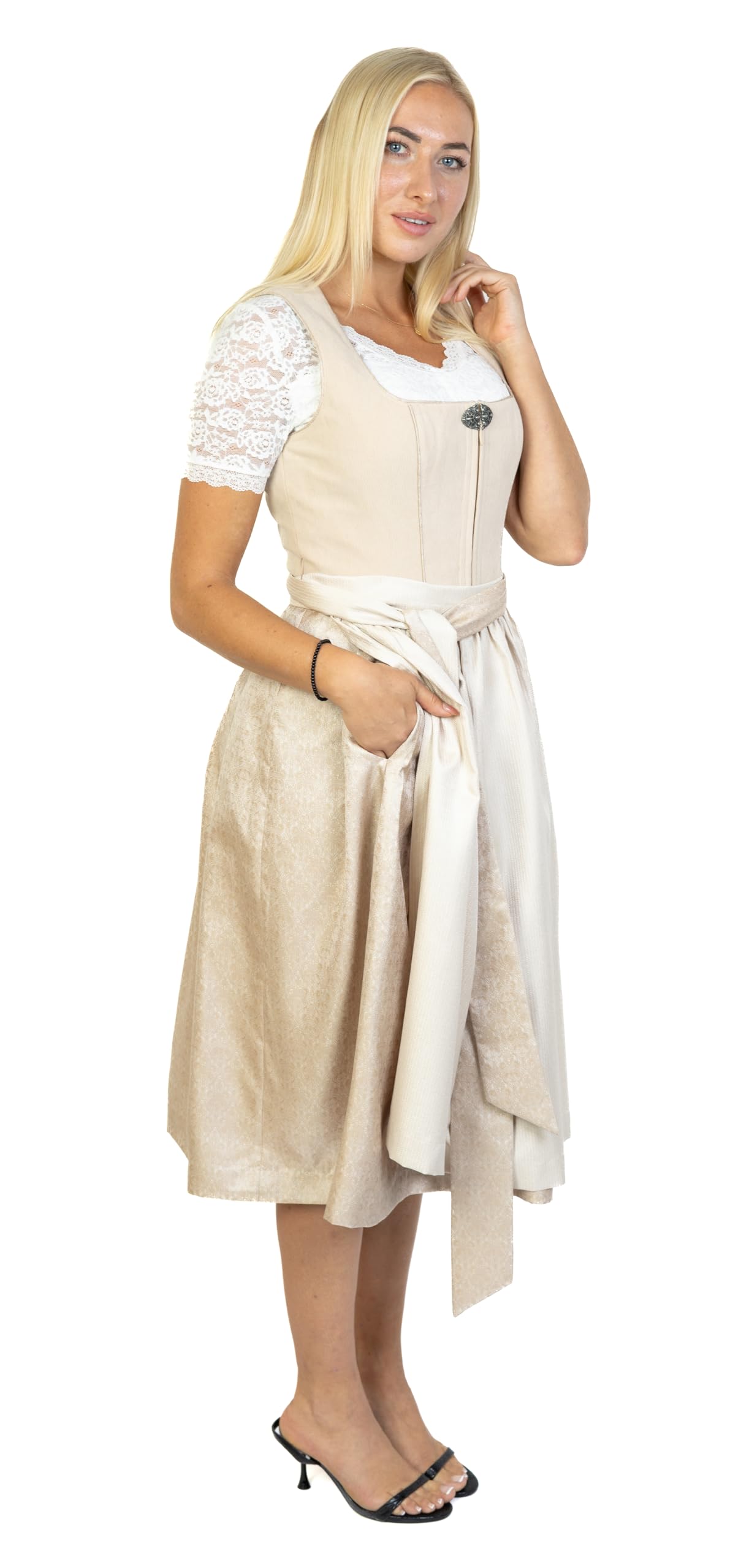 Trachtl -Kollektion Sissi in 4 Farben, Dirndl, Trachtenkleid mit Schürze, Klassische und Elegante Tracht aus Cord für Oktoberfest