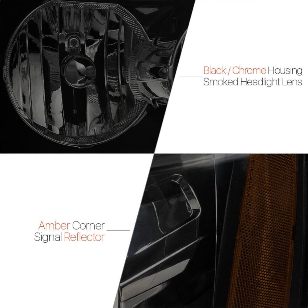 Amazon.com: ICHIPY Black/Smoke Headlight Amber Signal Reflector 