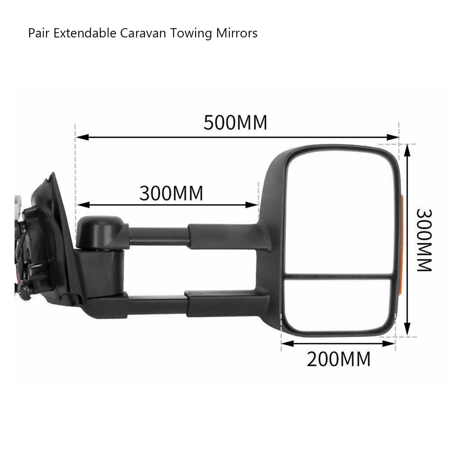 Rétroviseur Latéral Gauche Pour Toyota Hilux 2015-2020 - 3 Fils - Noir, Rabattable Manuellement - Champ De Vision Large