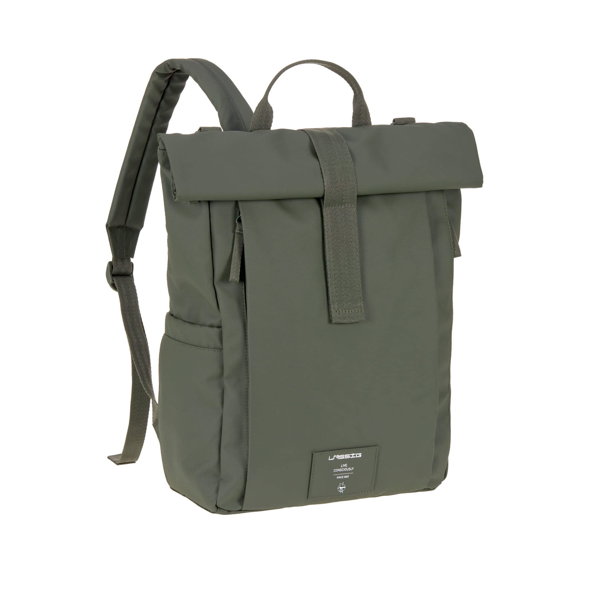 LÄSSIG Sac à dos à langer Rolltop Olive Extension Flexible