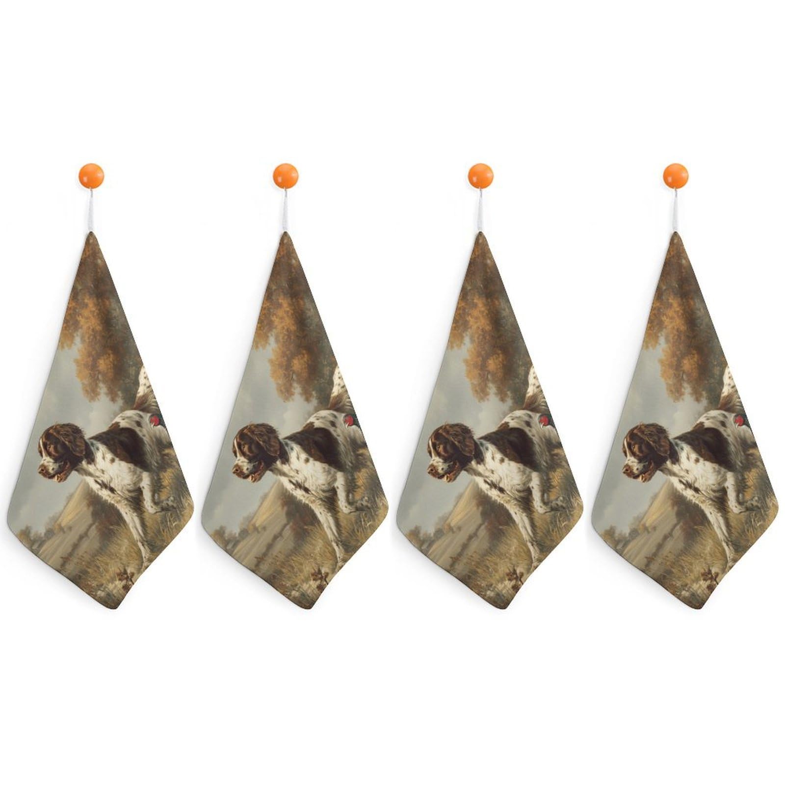 CGSBNGHA Springer Spaniel Dog Pheasant Hunting Hand Towel Hanging Face Towels Cleaning Cloths Handkerchief for Bathroom Kitchen