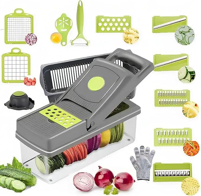 Kitchen Ideas Veggie slicer food cutter MAIPOR Vegetable Chopper (Grey)