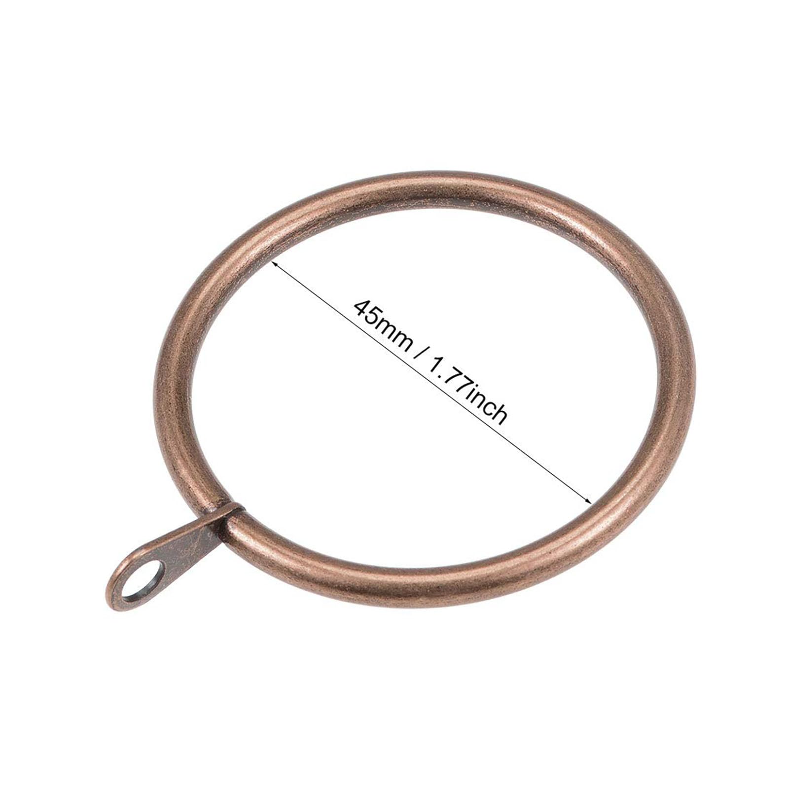 TA-VIGOR 28pcs Metal Curtain Rings, 45mm Internal Diameter, Antique Red Copper - Image 2