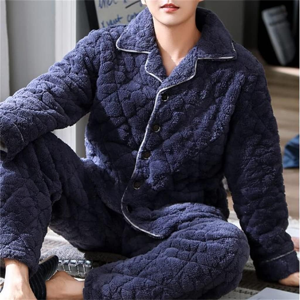Thicker Coral Velvet Pajamas For Men's Winter Velvet Flannel Home Clothes Autumn And Winter