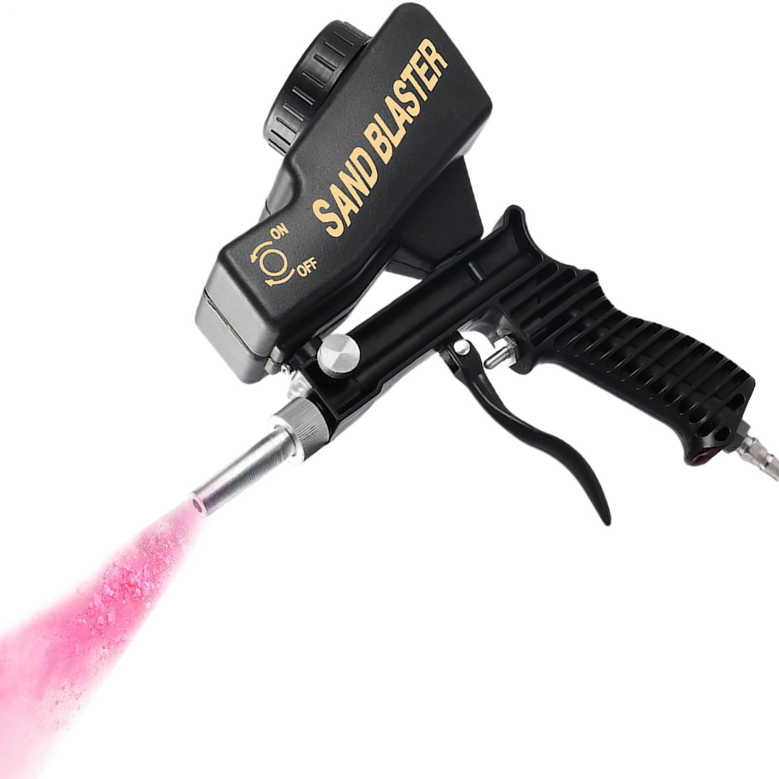 Sableuse - Pistolet de sablage avec raccord d'air comprimé - Appareil manuel - Éliminateur de rouille pour restauration - Protection du bois - Réparation automobile - Meubles industriels - Métal