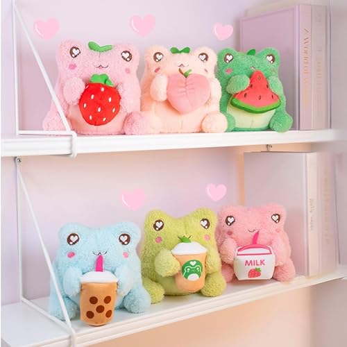 Miniatura 9 de Cuddle Barn PlushGoals - Peluche de rana Kawaii con aroma a fresa Munch Wawa The Froggie de 6 pulgadas