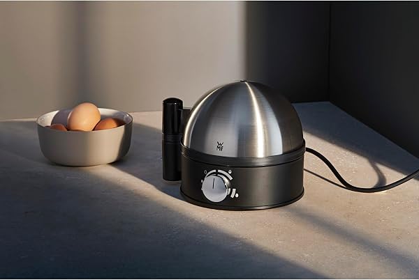 WMF Stelio Eierkocher aus Edelstahl, 1–7 Eier, neu entwickelte Technologie für gut gekochte Eier weich–mittel–hart, einfache Härtegradeinstellung, 380 W Leistung, inkl. Messbecher mit Eipick - 2