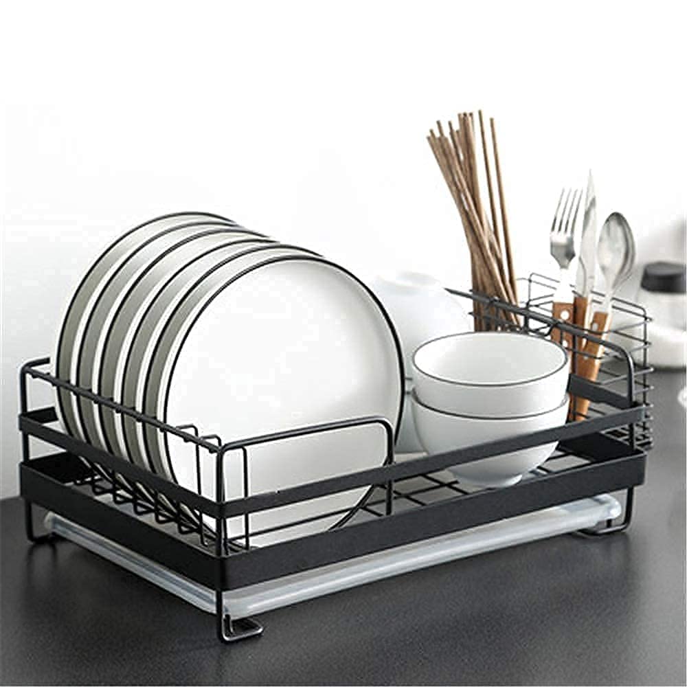 Geschirrtrocknung Rack Hängende Teller Rack Single Layer Küche Lager Rack Edelstahl Geschirrhalter Für Küchenarbeitsplatte Oder In Waschbecken Küchenzubehör/Black/39 * 26 * 14Cm