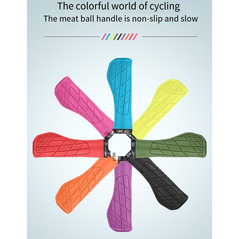 1 Paia Biciclette Manubrio Grip Traspirante Ergonomico Antiurto Impermeabile Sostituzione Maniglia Bar End Accessori Rosa Rosso