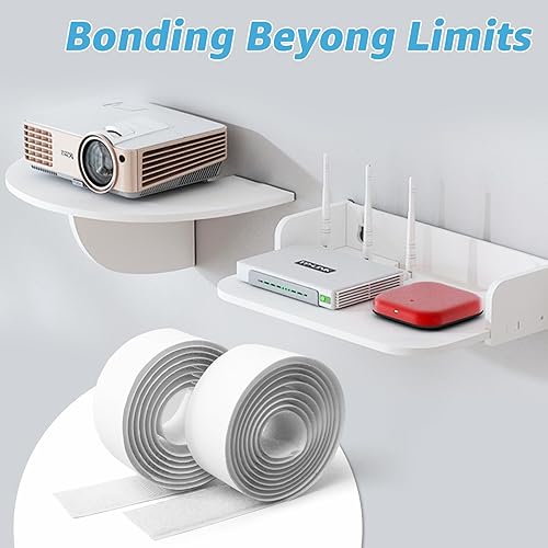 Miniatura 7 de Art3d Rollos de gancho y bucle de 4 pies x 1 pulgada con parte trasera adhesiva, tira adhesiva Command de doble cara resistente, color blanco