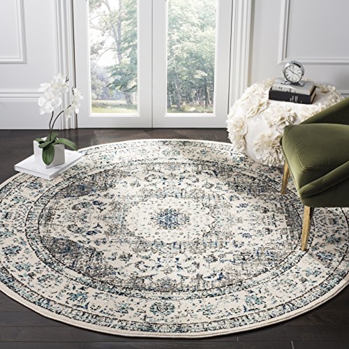 Safavieh Evoke Collection EVK220D Shabby Chic Vintage Oriental Medallion Area Rug, 3' Round