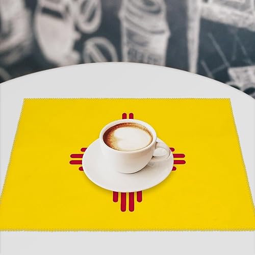 Miniatura 7 de New Mexico State Flag Placemats Set of 6 Resistant Table Mats Washable Place Mats for Dinner Party Table Decoration