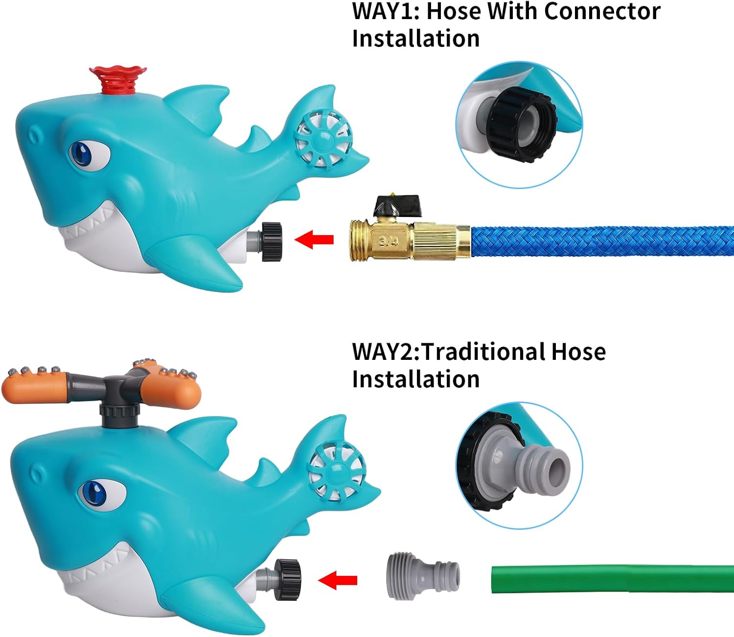 2-in-1 Water Sprinkler for Kids, Water Sprinkler Baseball Toy for Lawn Backyard Garden, Outdoor Summer Toy for Boys Girls